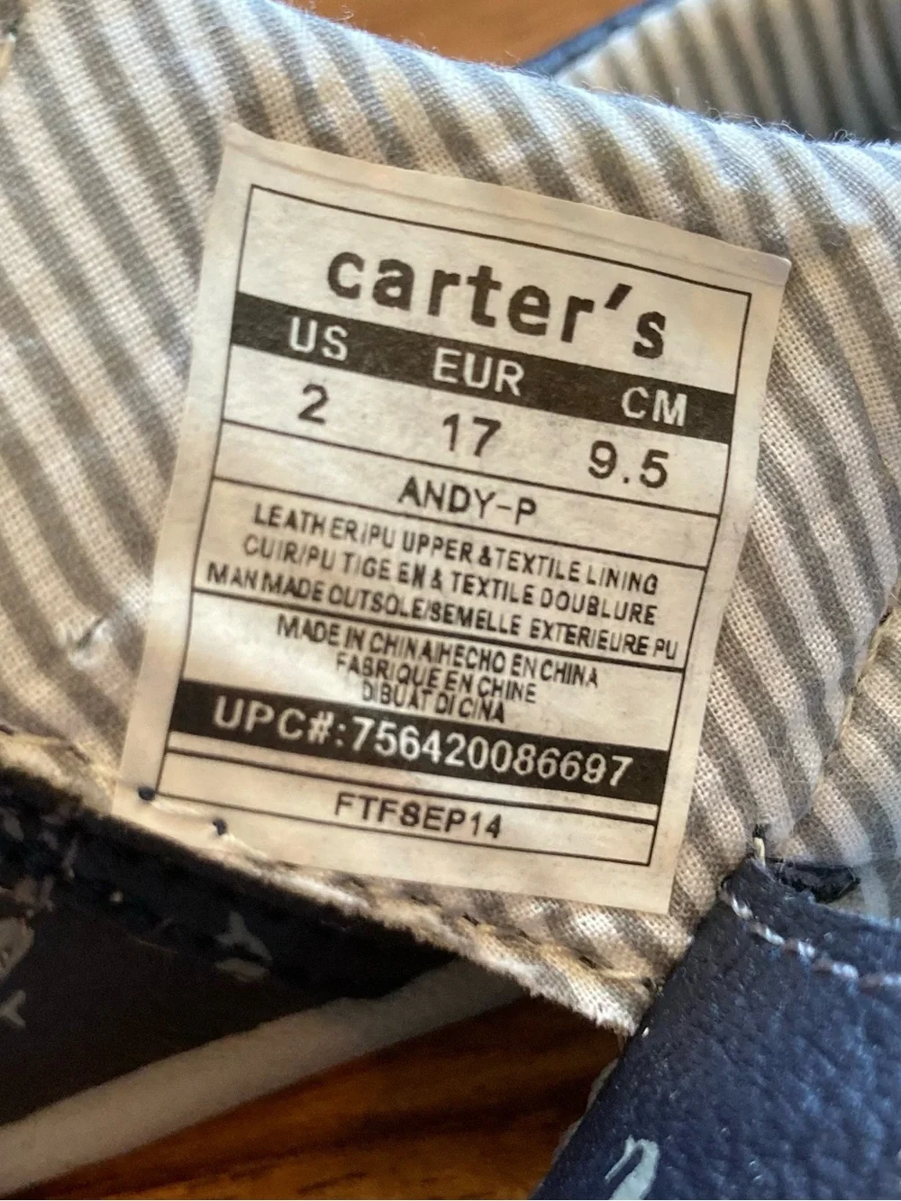 5/$15 Carter’s Baby/Toddler Navy Anchor Slip-On Shoes 2